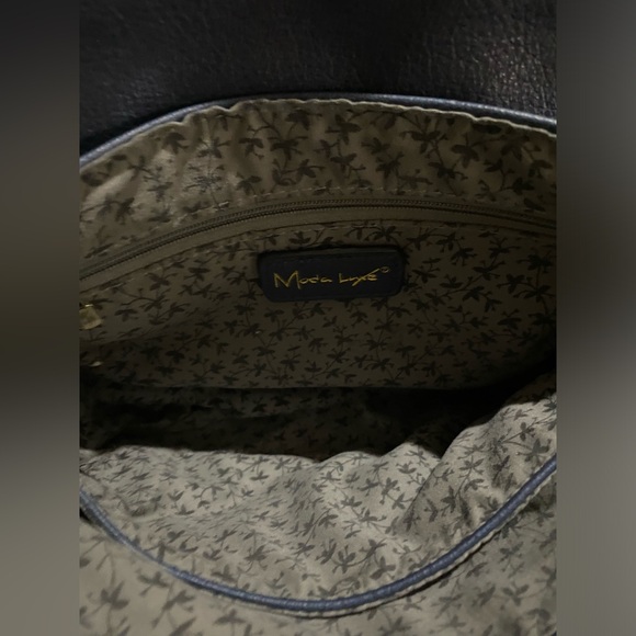 Moda Luxe Foldover Women’s Crossbody Handbag Navy Purse - Picture 4 of 4